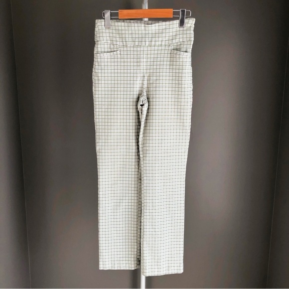 SUZY Pastel Green Gingham Plaid Cottagecore High Rise Trousers Pants. Medium - Picture 10 of 13